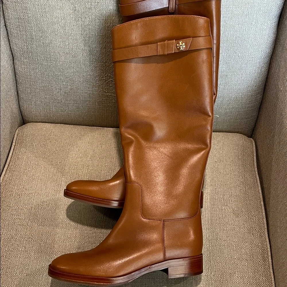 NEW Tory Burch Everly Strap Leather Riding Boots Size 5.5